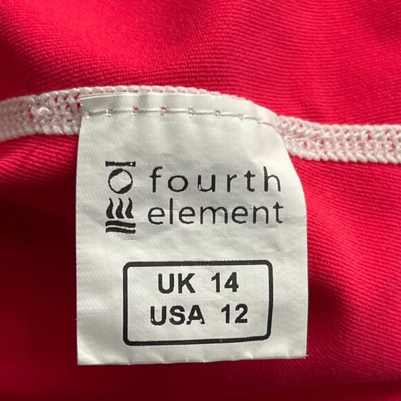 Fourth Element Swim Shirt Top Womens Size 12 Cap Sleeve Hydroskin Red White - Picture 5 of 7